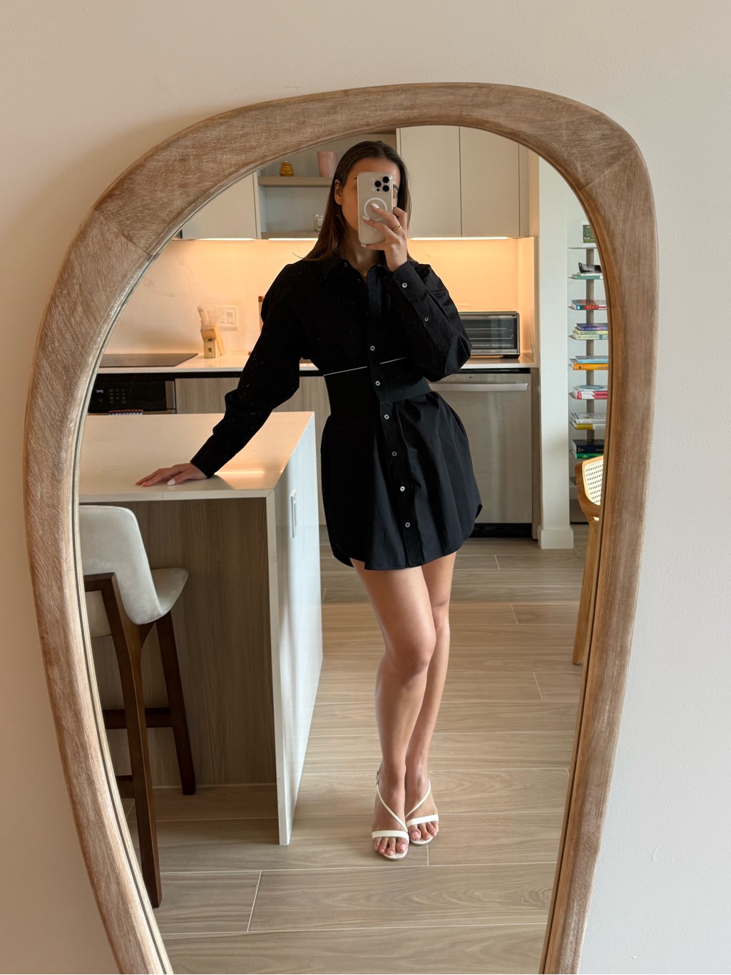 Nwt Alexander Wang Shirt Dress Mini In Black